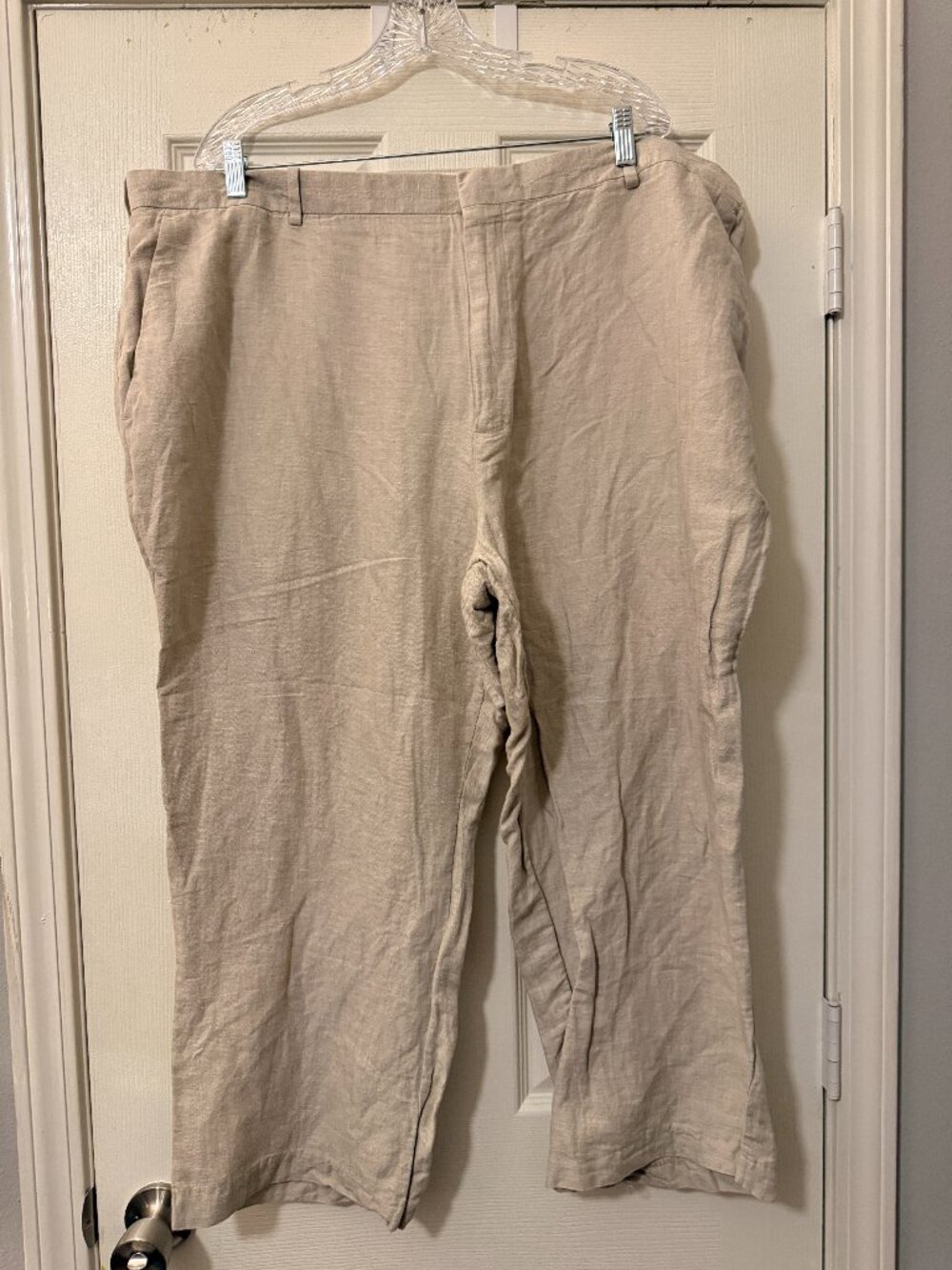 Perry Ellis Men's 48x30 Beige Linen Pants